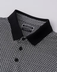 Regular Fit Yarn-Dyed Jacquard Mercerised Polo Shirt