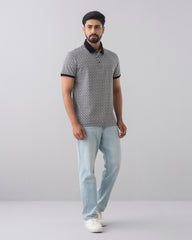 Regular Fit Jacquard Mercerised Polo Shirt
