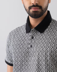 Regular Fit Jacquard Mercerised Polo Shirt