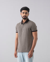 Regular Fit Mercerised Jacquard Polo Shirt
