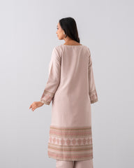 Smart Fit Embroidered Three-Piece Semi-Formal Ethnic Set with Organza Dupatta