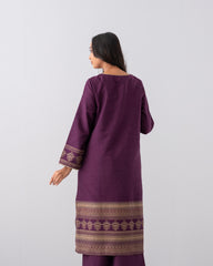 Smart Fit Embroidered Three-Piece Semi-Formal Ethnic Set with Organza Dupatta