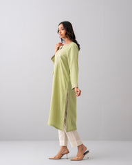 Smart Fit Embellished Two-Piece Formal Ethnic Set with Organza Dupatta