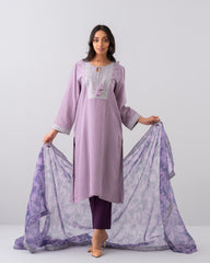 Smart Fit Embellished Two-Piece Formal Ethnic Set with Organza Dupatta