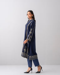 Smart Fit Embellished Two-Piece Formal Ethnic Set with Organza Dupatta