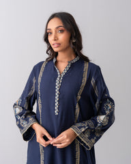 Smart Fit Embellished Two-Piece Formal Ethnic Set with Organza Dupatta