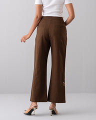 Embroidered Wide-Leg Twill Bottom