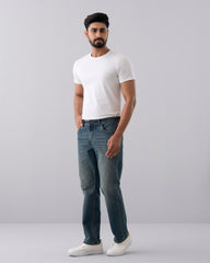 Straight Fit Dusty Blue Jeans