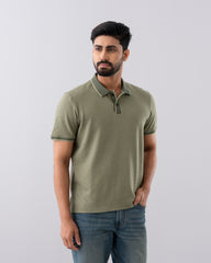 Relaxed Fit Yarn-Dyed Polo Shirt