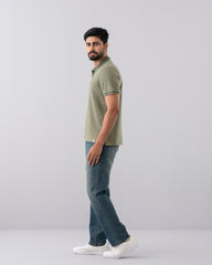 Relaxed Fit Yarn-Dyed Polo Shirt