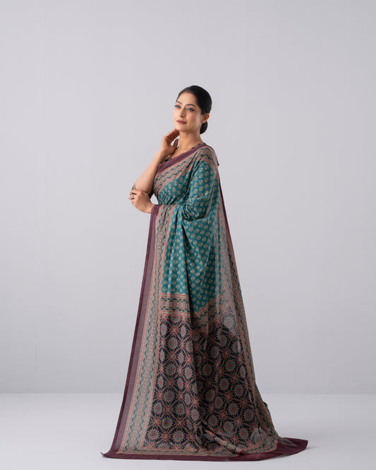 Digital Printed Cotton Saree