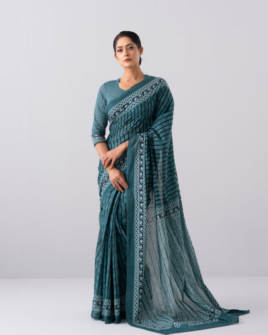 Digital Printed Cotton Saree