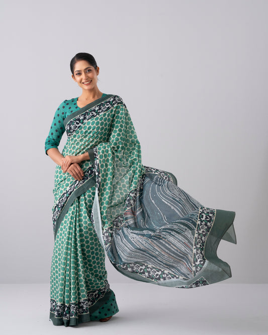 Digital Printed Cotton Saree