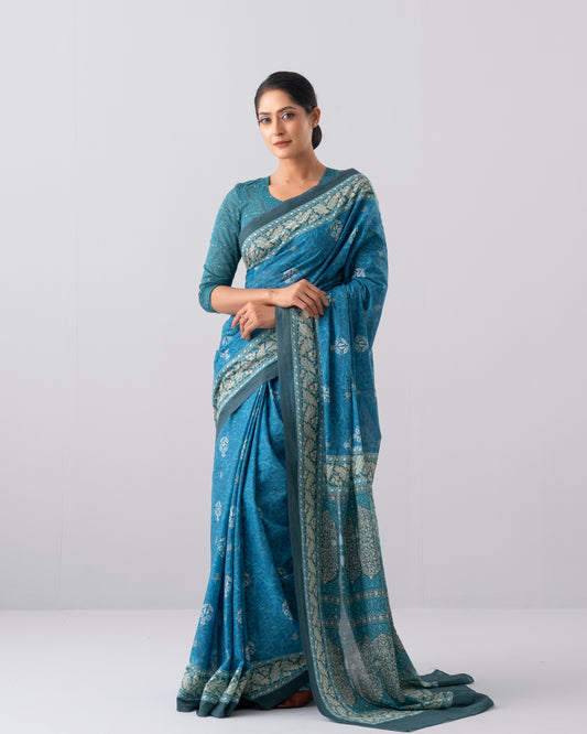 Digital Printed Cotton Saree