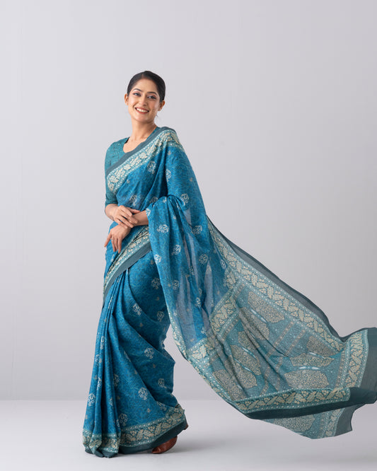 Digital Printed Cotton Saree