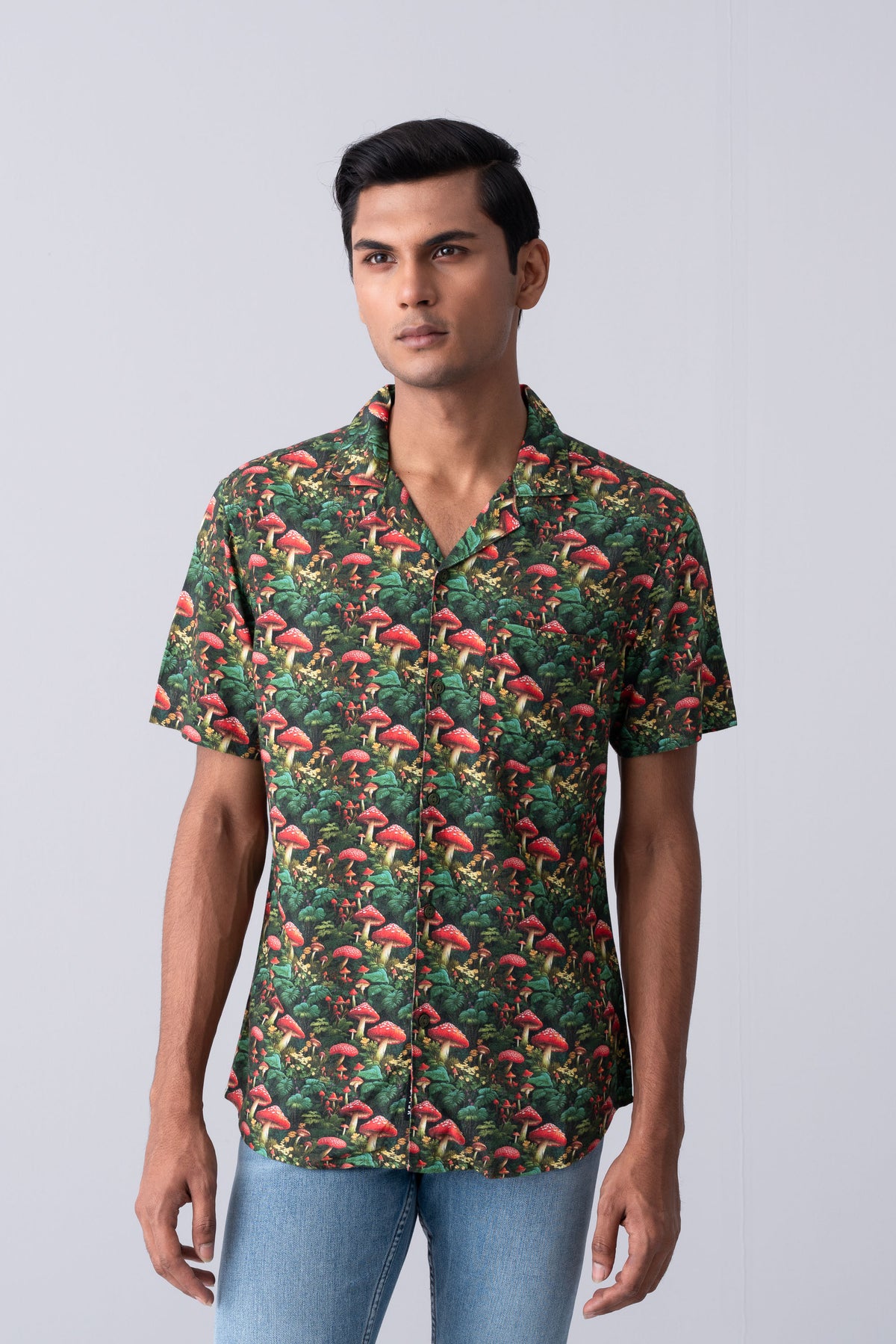 Slim Fit Casual Shirt with Lapel Collar