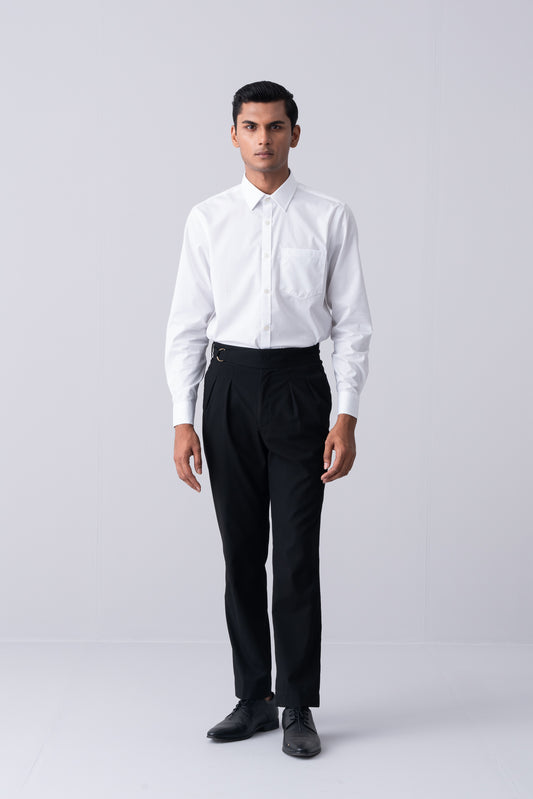 Regular Fit Solid Poplin Formal Shirt