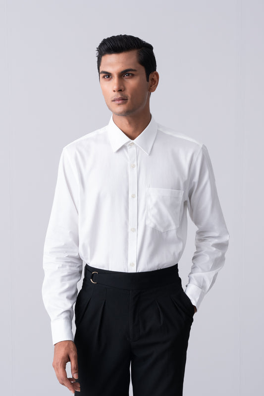 Regular Fit Solid Twill Formal Shirt
