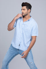Solid Color Short Sleeved Casual Shirt