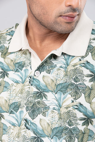 Tropical Printed Polo Shirt