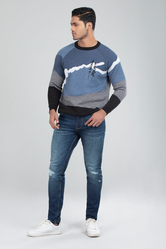 Full-Sleeve Jacquard Sweater