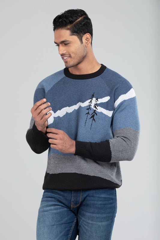 Full-Sleeve Jacquard Sweater