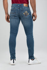 Premium Dark Vintage Skinny Fit Jeans with 5-Pocket Styles - Marvel