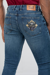 Premium Dark Vintage Skinny Fit Jeans with 5-Pocket Styles - Marvel