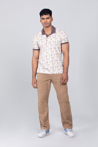 Tropical Printed Polo Shirt