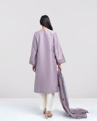 Smart Fit Embellished Two-Piece Formal Ethnic Set with Organza Dupatta