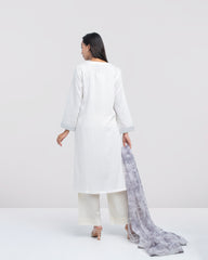 Smart Fit Embellished Two-Piece Formal Ethnic Set with Organza Dupatta
