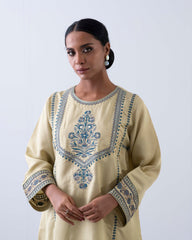 Relaxed Fit Embroidered Three-Piece Formal Ethnic Set