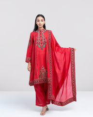 Smart Fit Embroidered Three-Piece Semi-Formal Ethnic Set