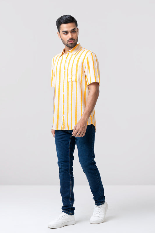 Regular Fit Striped Casual Shirt
