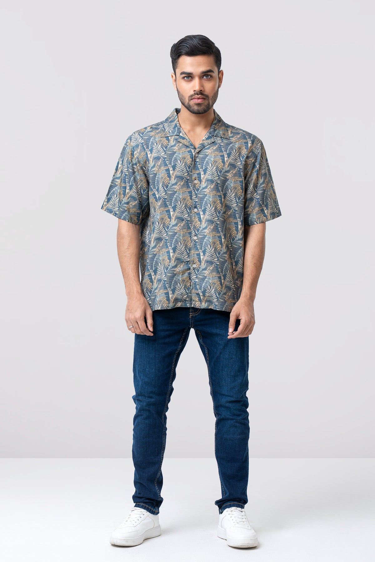 Relaxed Fit Printed Viscose Casual Shirt