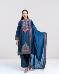 Smart Fit Embroidered Three-Piece Semi-Formal Ethnic Set