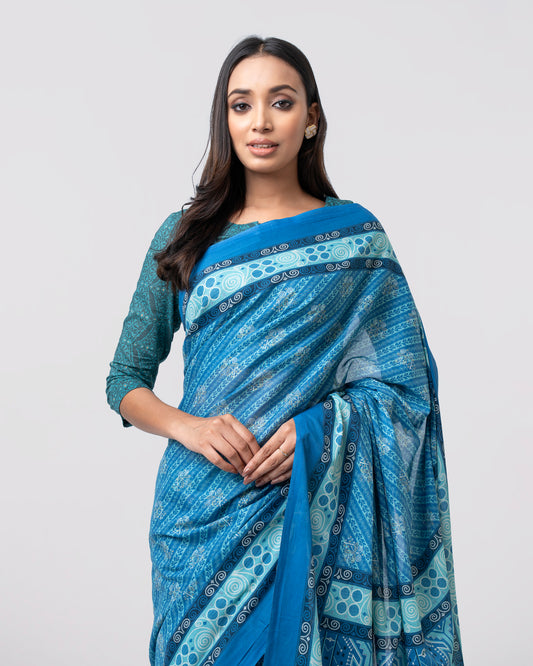 Digital Printed Cotton Saree