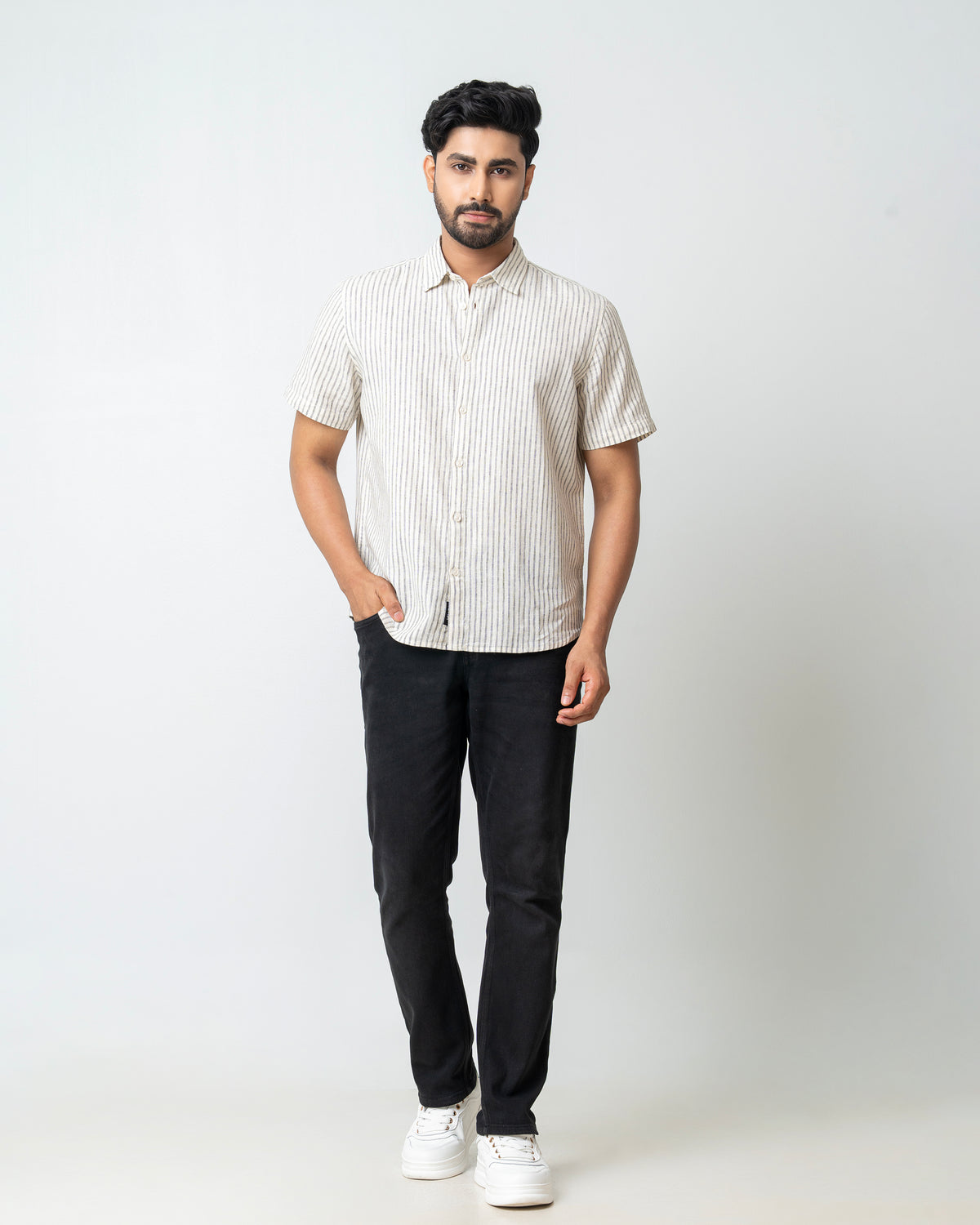 Regular Fit Stripe Casual Shirt