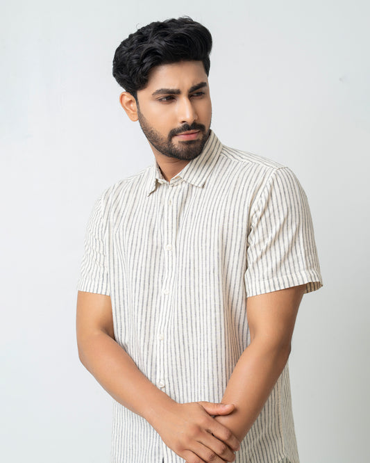 Regular Fit Stripe Casual Shirt