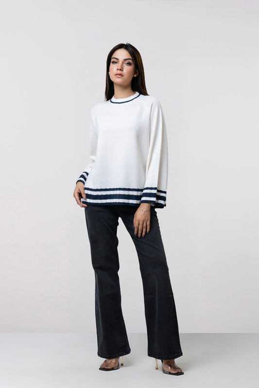 Relaxed Fit Cotton Pullover Sweater