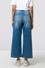 Wide Leg Mid-Washed Jeans