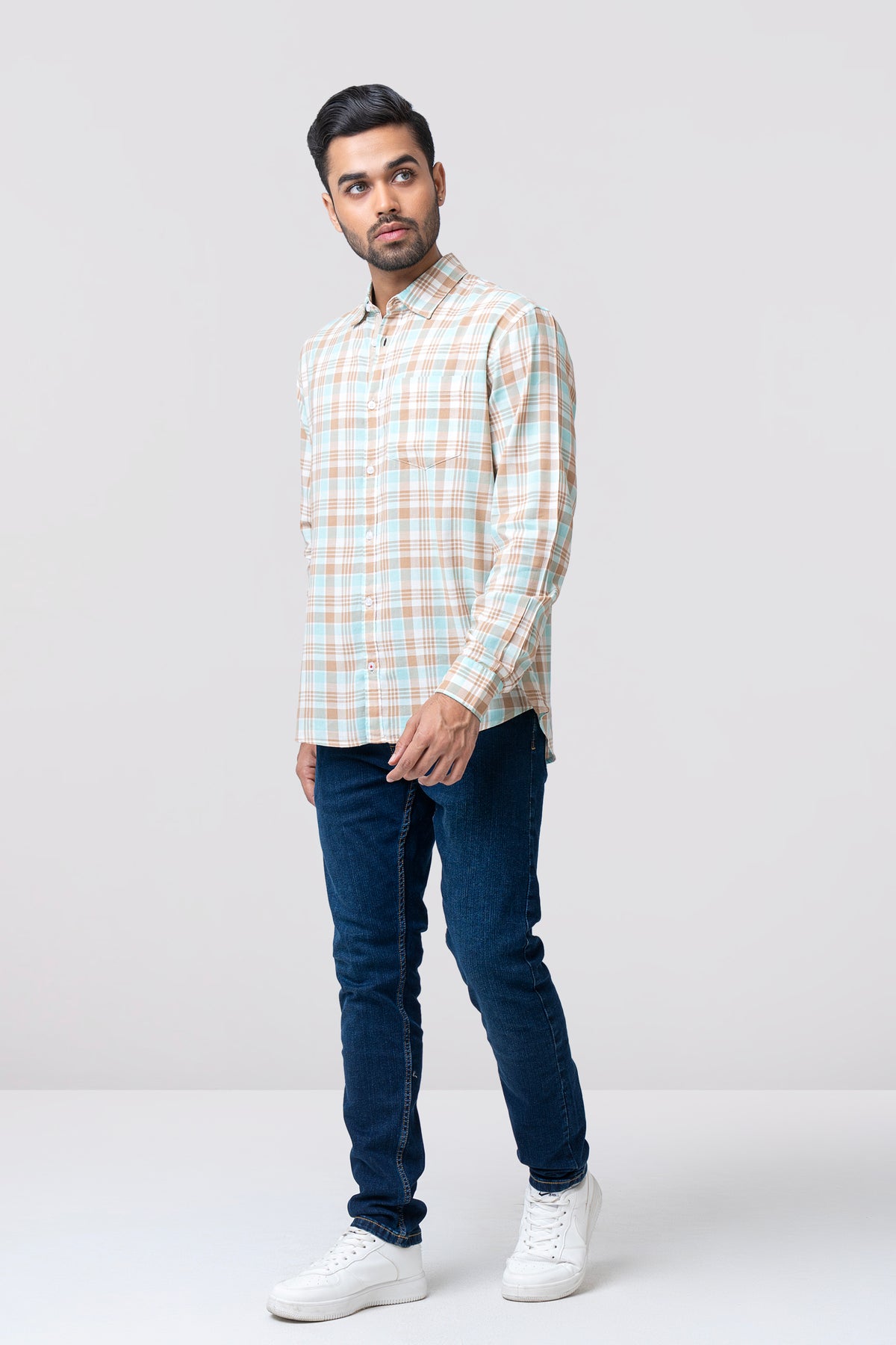 Regular Fit Checkered Casual Shirt