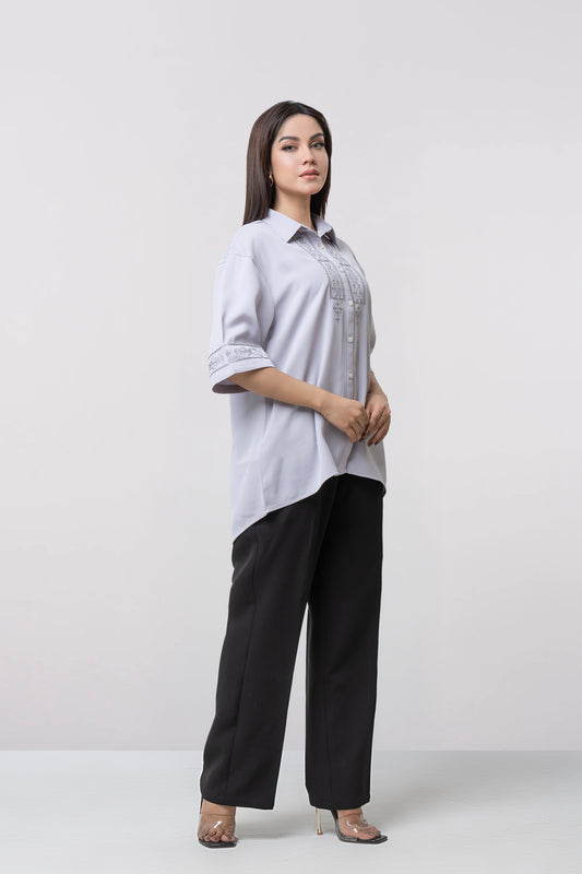 Relaxed Fit Embroidered Casual Shirt
