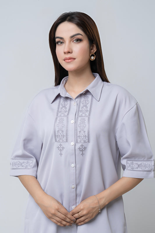 Relaxed Fit Embroidered Casual Shirt
