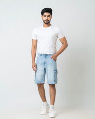 Straight Fit Denim Shorts