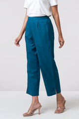 Straight Fit Textured Jacquard Pants - Mystika