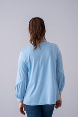 Relaxed Fit Embroidered Knit Top