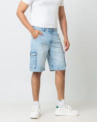 Straight Fit Denim Shorts