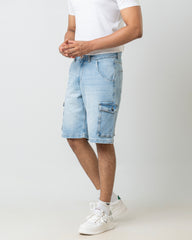 Straight Fit Denim Shorts