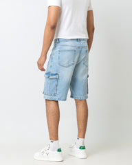 Straight Fit Denim Shorts